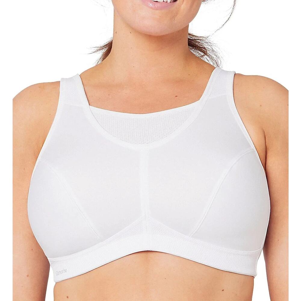 NWOT Glamorise No-bounce Camisole Sports Bra Wirefree #1066 WHITE 38I